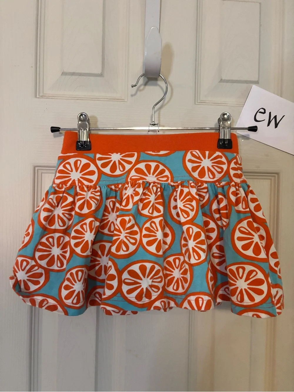 Kelly's Kids Orange and Turquoise Citrus Print Skort